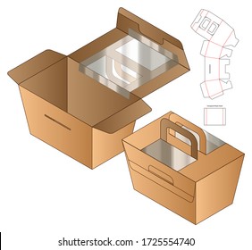 Box Packaging die Schnitt Vorlage Design. 3D-Modell