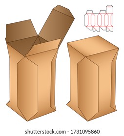 Box packaging die cut template design. 3d mock-up