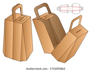 Box Packaging die Schnitt Vorlage Design. 3D-Modell
