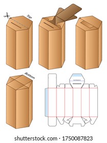 Box packaging die cut template design. 3d mock-up