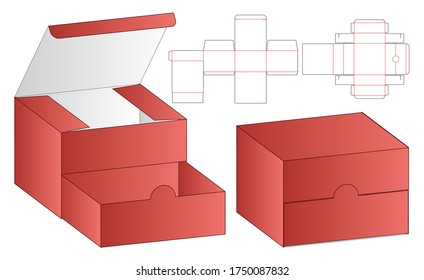 Box packaging die cut template design. 3d mock-up