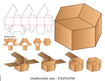Box packaging die cut template design. 3d mock-up