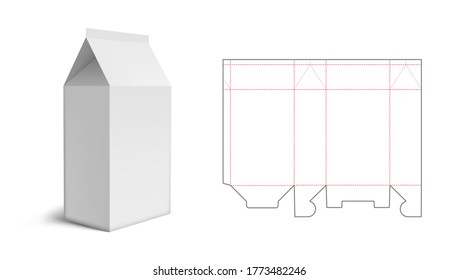 Box Packaging Die Cut Template Design. 3D Mock Up. EPS10 Vector