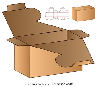 Box packaging die cut template design. 3d mock-up