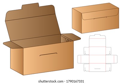 Box packaging die cut template design. 3d mock-up