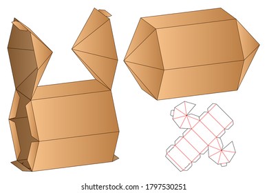 Box packaging die cut template design. 3d mock-up