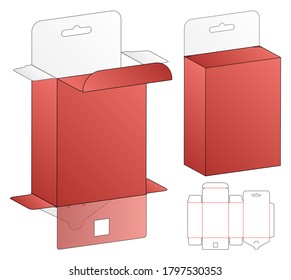 Box packaging die cut template design. 3d mock-up