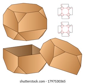 Box packaging die cut template design. 3d mock-up