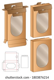 Box packaging die cut template design. 3d mock-up