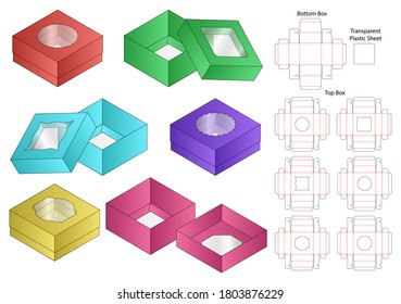 Box packaging die cut template design. 3d mock-up