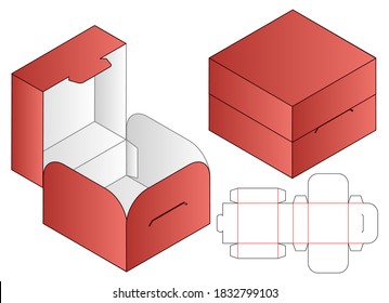 Box packaging die cut template design. 3d mock-up