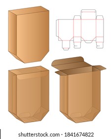 Box packaging die cut template design. 3d mock-up