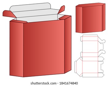 Box packaging die cut template design. 3d mock-up