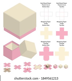 Box packaging die cut template design. 3d mock-up