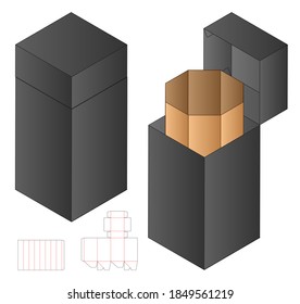Box packaging die cut template design. 3d mock-up
