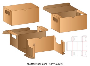 Box packaging die cut template design. 3d mock-up
