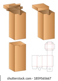 Box packaging die cut template design. 3d mock-up