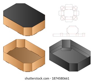 Box packaging die cut template design. 3d mock-up