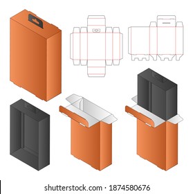 Box packaging die cut template design. 3d mock-up