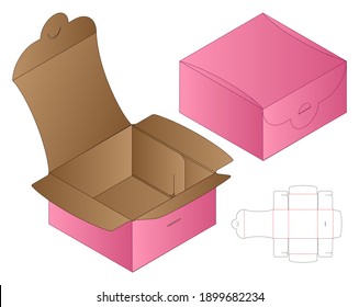 Box Packaging the cut Template Design. 3D-Muster