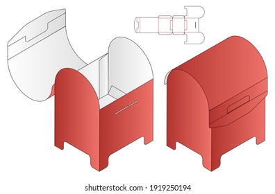 Box packaging die cut template design. 3d mock-up