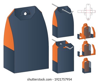 Box packaging die cut template design. 3d mock-up