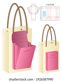 Box packaging die cut template design. 3d mock-up