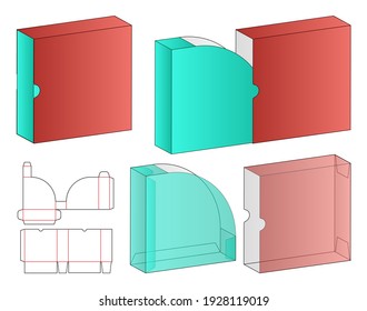 Box packaging die cut template design. 3d mock-up