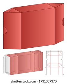 Diseño de la plantilla de corte de cajas de embalaje. 3.ª burla