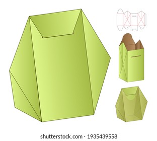 Box packaging die cut template design. 3d mock-up