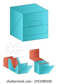 Box packaging die cut template design. 3d mock-up