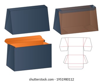 Box packaging die cut template design. 3d mock-up