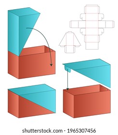 Box packaging die cut template design. 3d mock-up