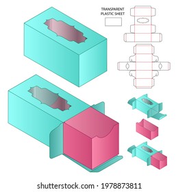 Box packaging die cut template design. 3d mock-up