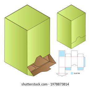 Diseño de la plantilla de corte de cajas de embalaje. 3.ª burla