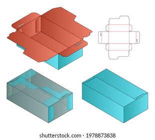 Box packaging die cut template design. 3d mock-up