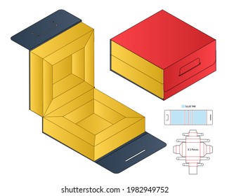 Box packaging die cut template design. 3d mock-up