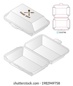 Box packaging die cut template design. 3d mock-up