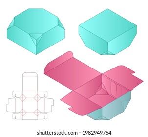 Box packaging die cut template design. 3d mock-up