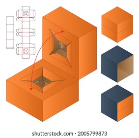 Box packaging die cut template design. 3d mock-up