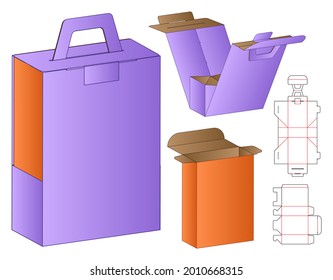 Box packaging die cut template design. 3d mock-up