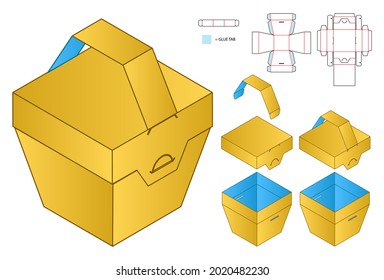 Box packaging die cut template design. 3d mock-up