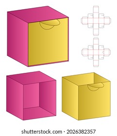 Box packaging die cut template design. 3d mock-up