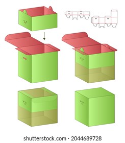 Diseño de la plantilla de corte de cajas de embalaje. 3.ª burla