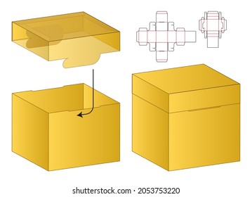 Box Packaging the cut Template Design. 3D-Muster