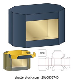 Box packaging die cut template design. 3d mock-up