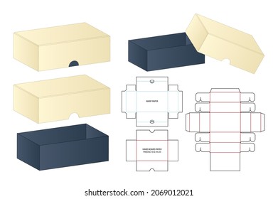 Box packaging die cut template design. 3d mock-up