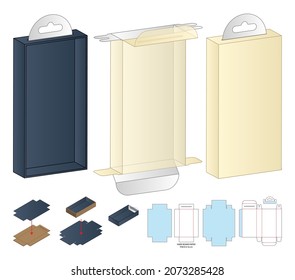 Box packaging die cut template design. 3d mock-up