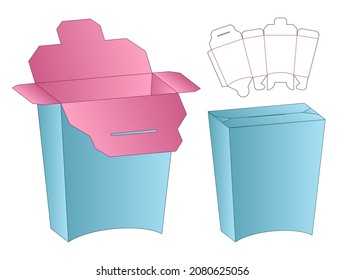 Box packaging die cut template design. 3d mock-up