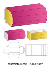 Diseño de la plantilla de corte de cajas de embalaje. 3.ª burla